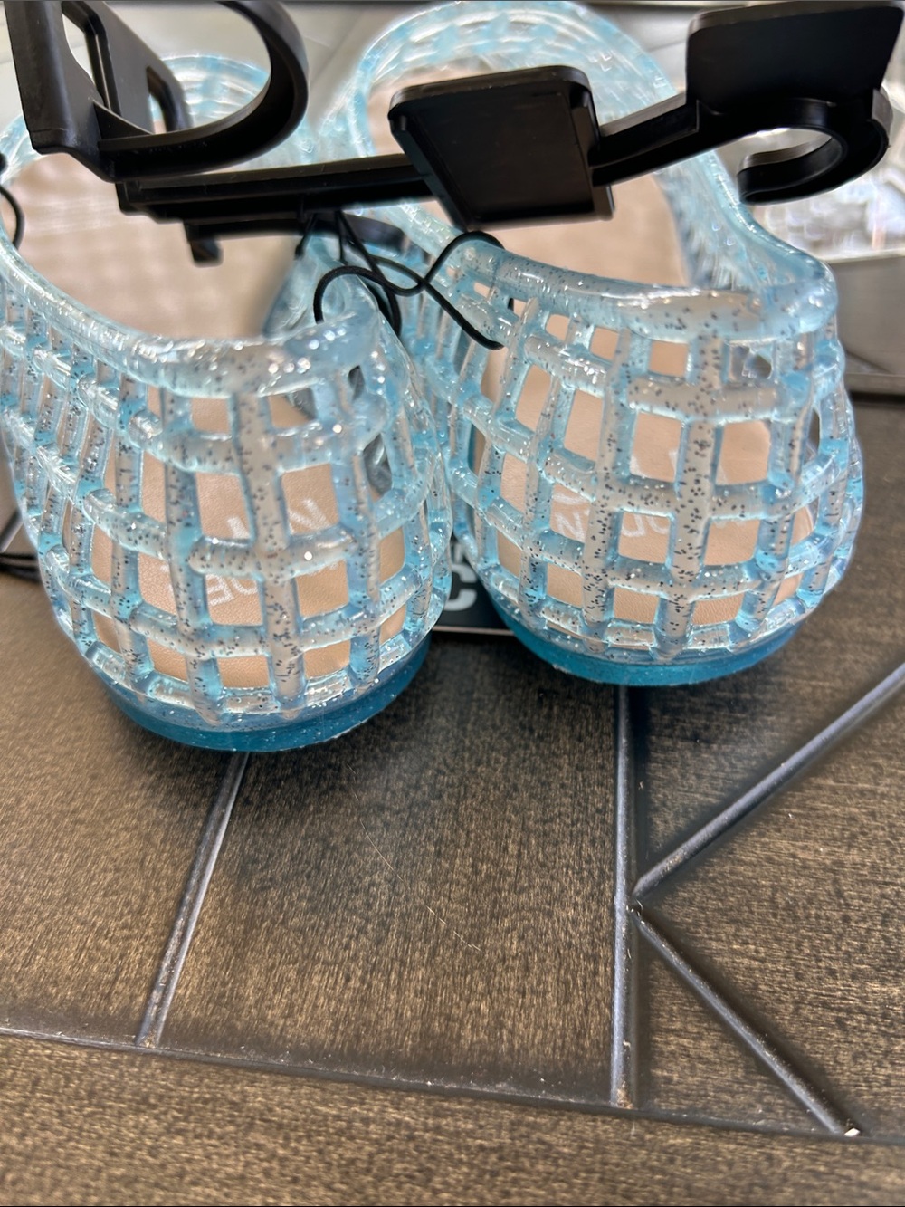 Madden NYC new sparkle jelly sandals pastel baby blue youth size 5 ladies 6.5-7 - Picture 5 of 7
